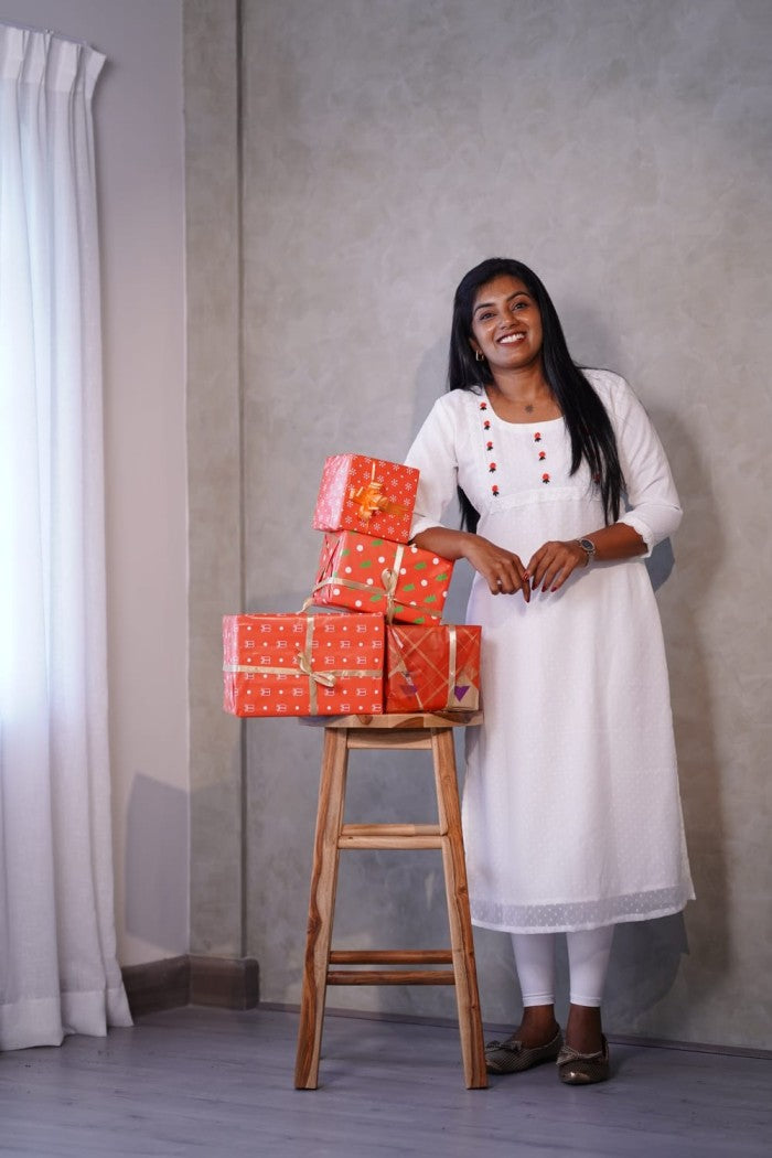 Georgette white kurthi