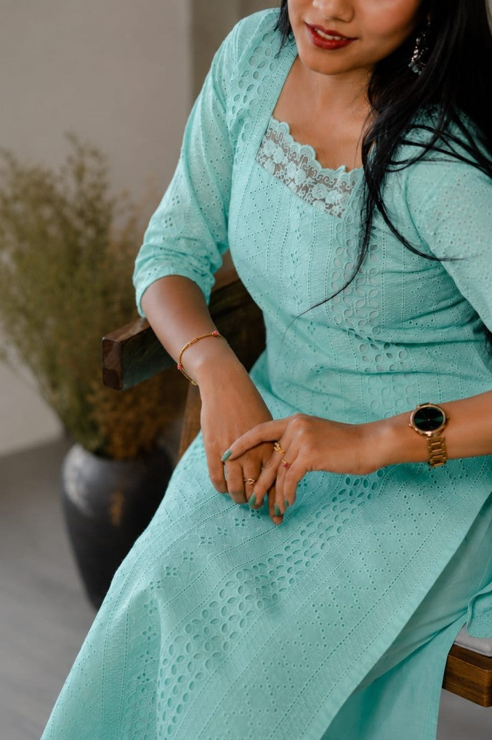 Hakiba cotton straight kurthi and bottom