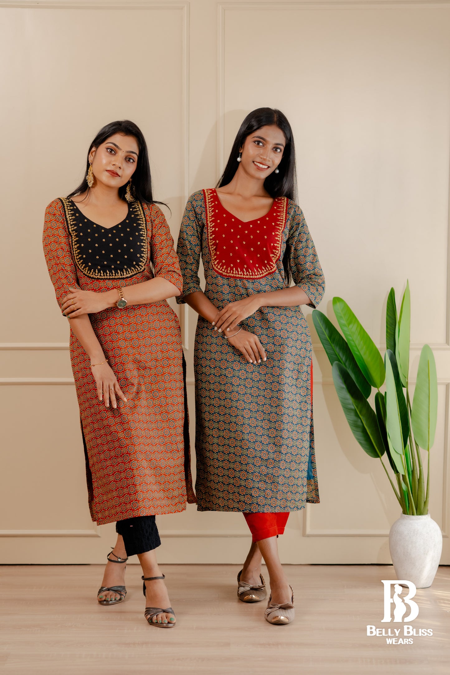 Ajrak cotton straight kurthi