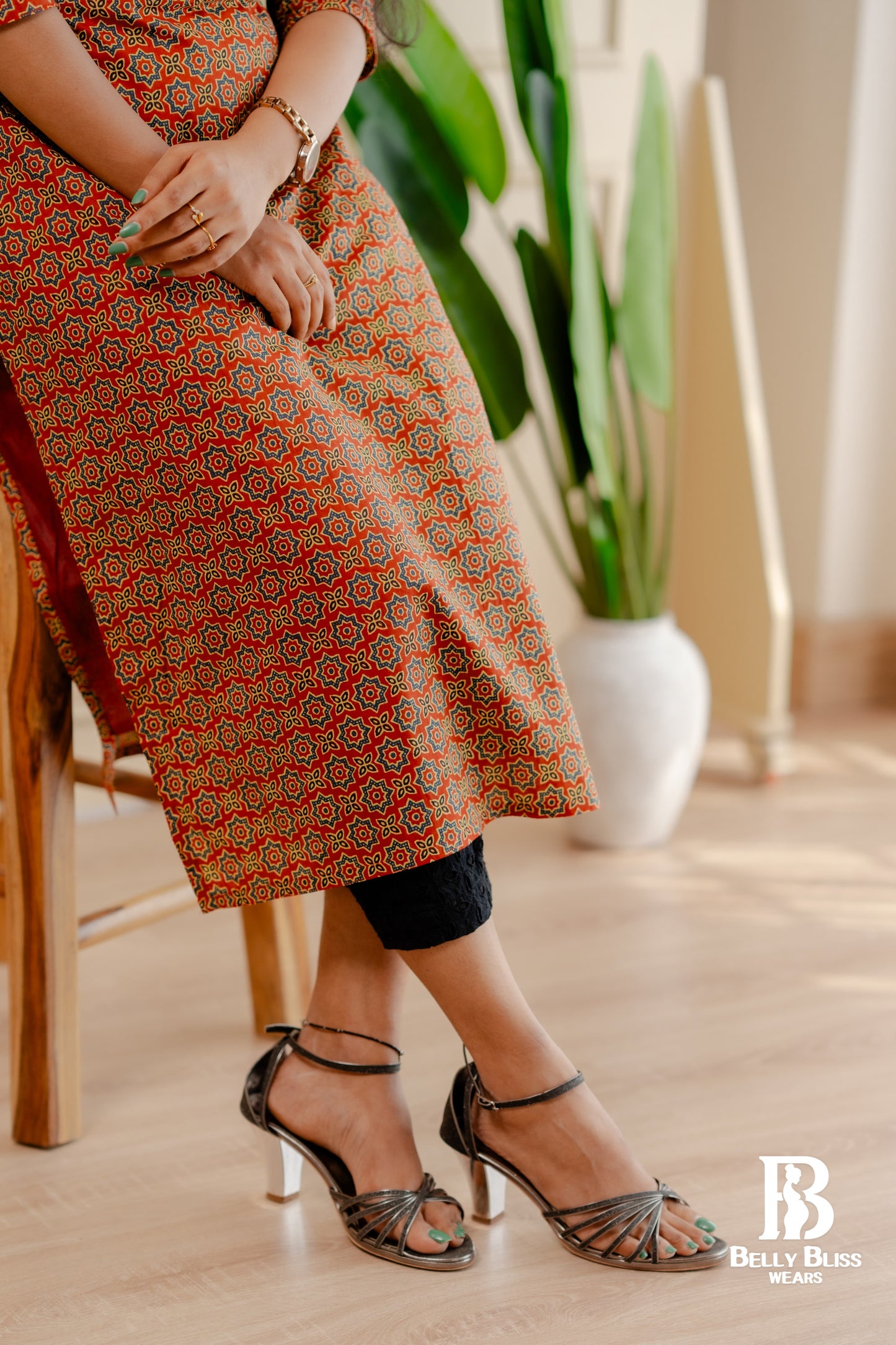 Ajrak cotton straight kurthi