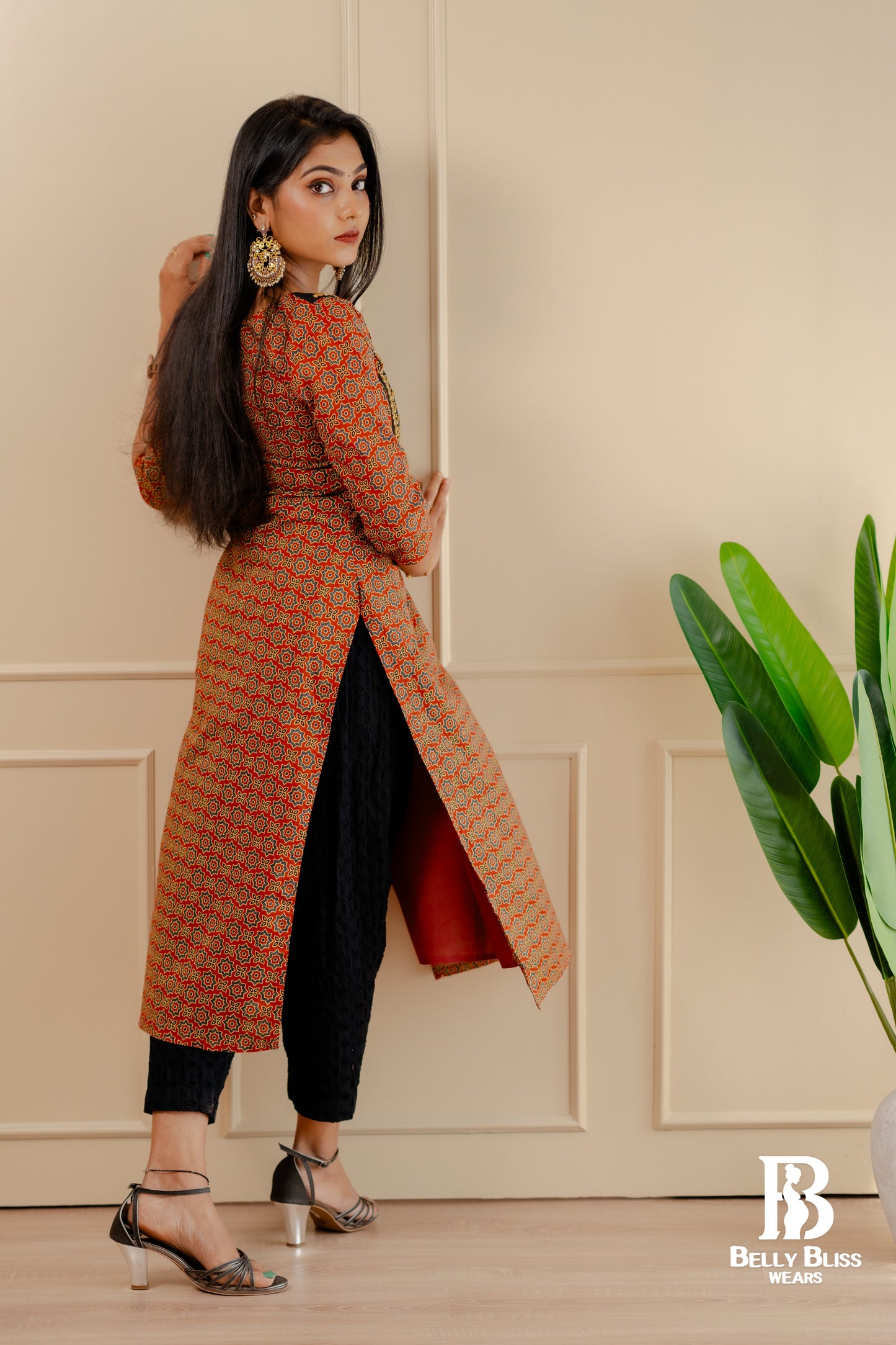 Ajrak cotton straight kurthi