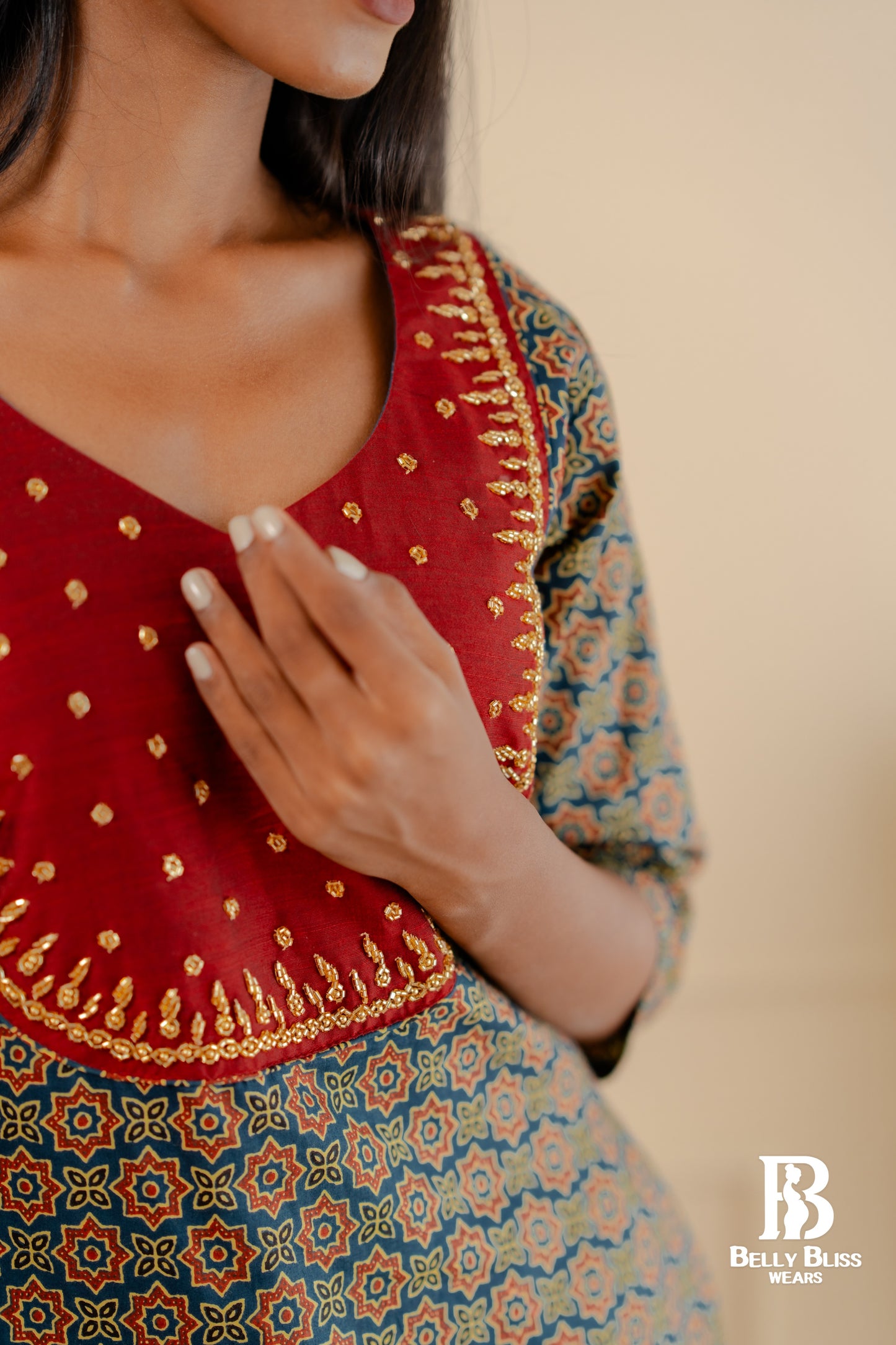 Ajrak cotton straight kurthi