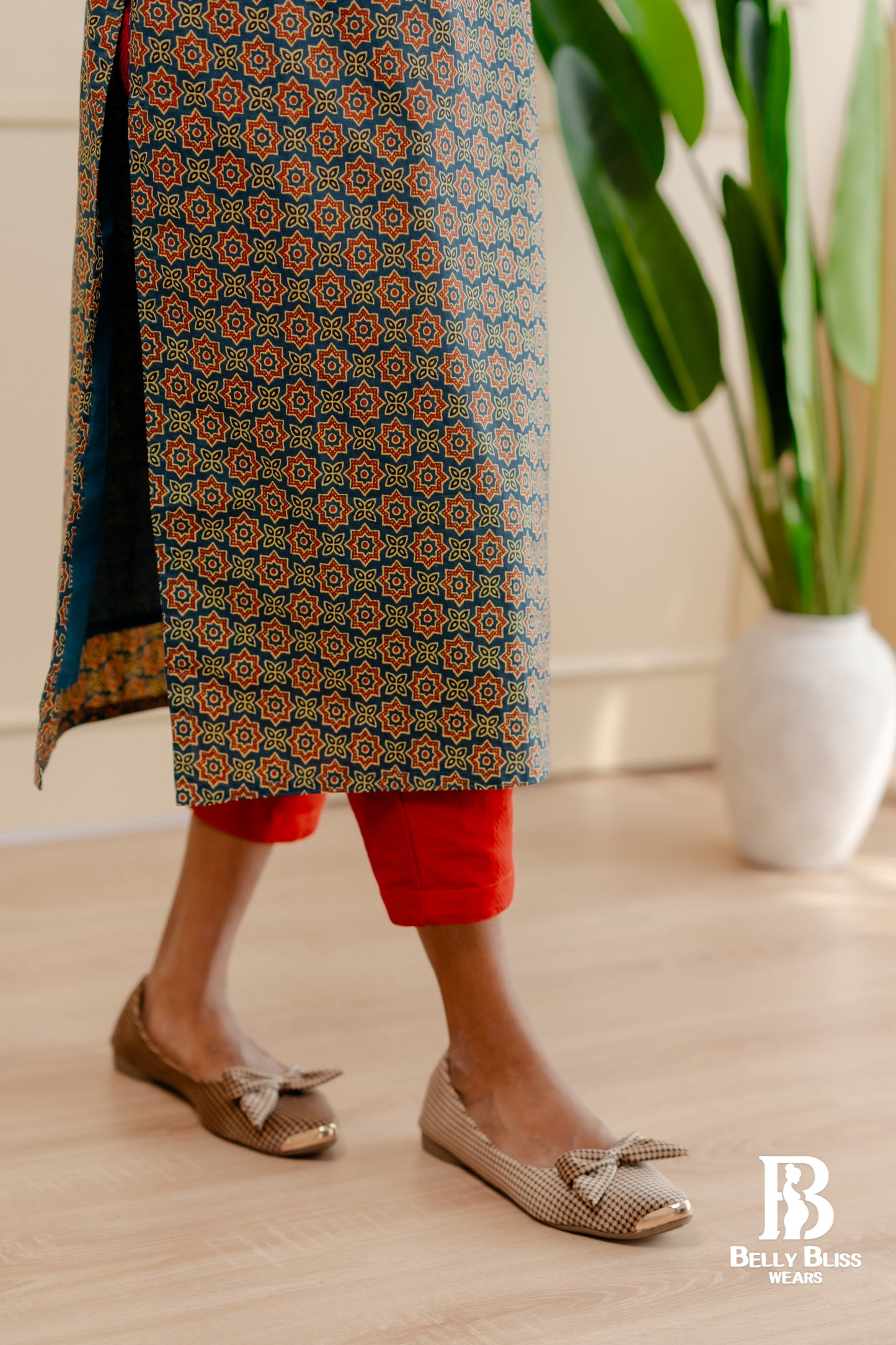 Ajrak cotton straight kurthi