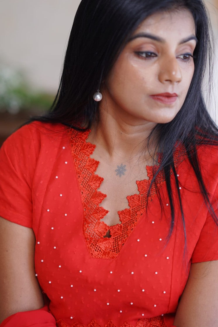 Georgette A-line kurthi
