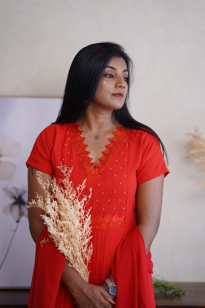 Georgette A-line kurthi