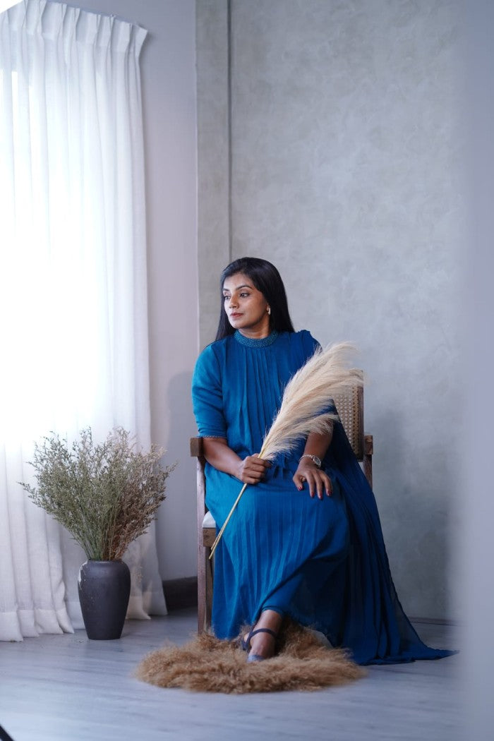 Crushed georgette A-line Kurthi and Duppatta