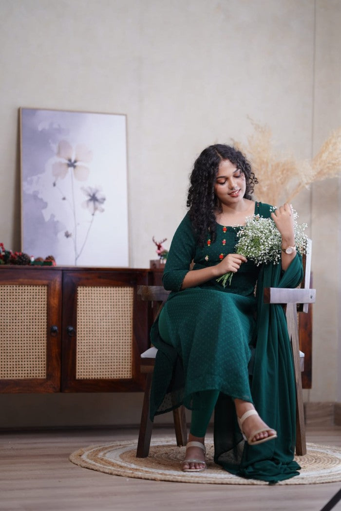 Georgette hand-worked kurthi and Duppatta
