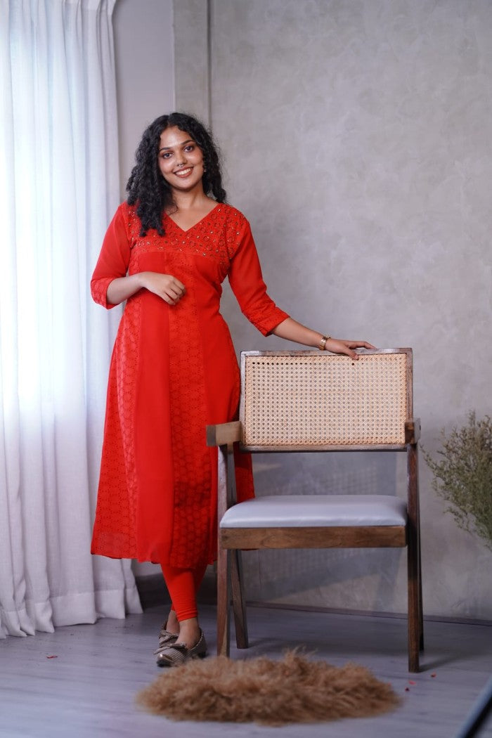 Georgette and hakoba aline kurthi