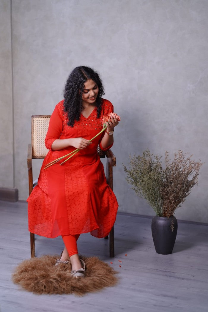 Georgette and hakoba aline kurthi