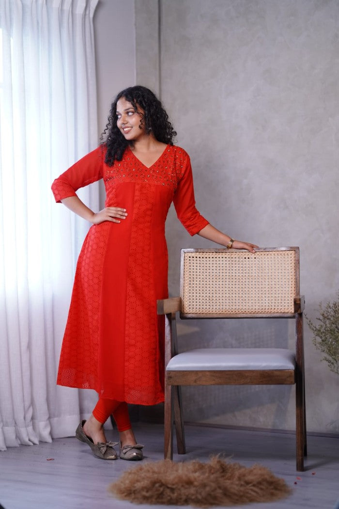 Georgette and hakoba aline kurthi