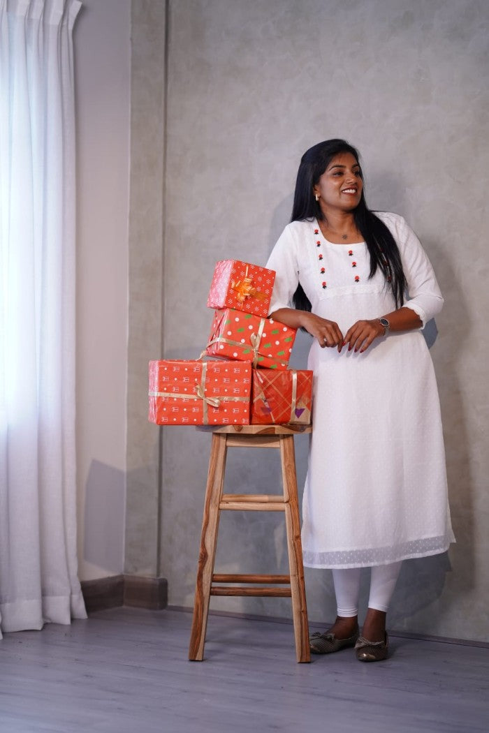 Georgette white kurthi