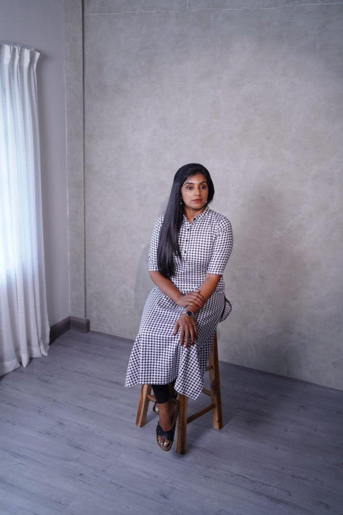 Rayon check kurthi