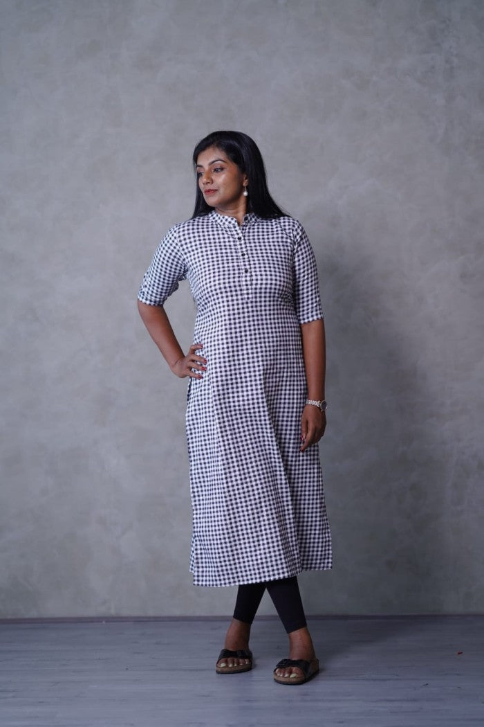 Rayon check kurthi