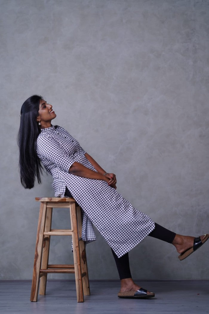 Rayon check kurthi