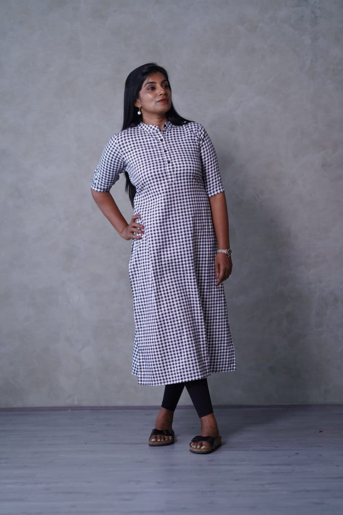 Rayon check kurthi