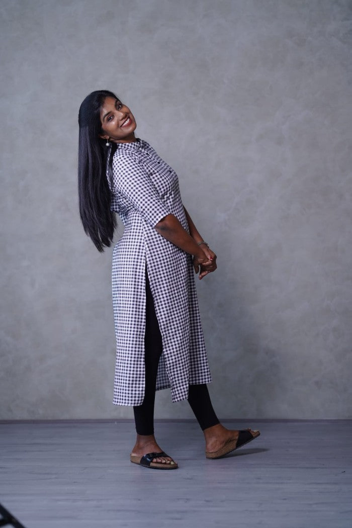 Rayon check kurthi