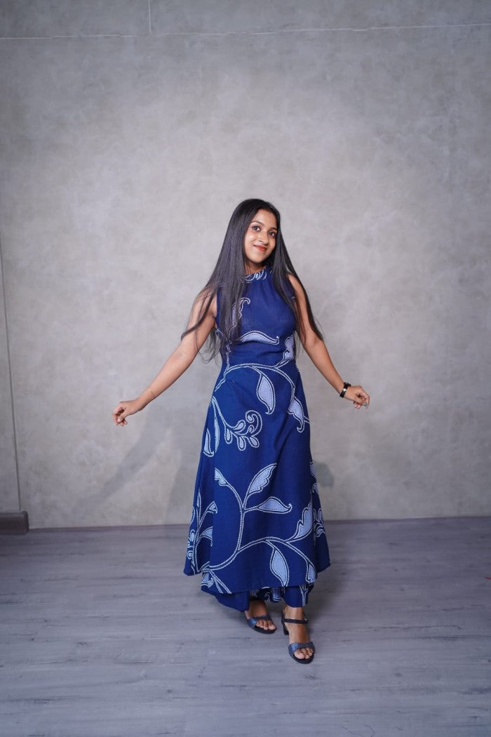 Cotton abstract print offshoulder coords