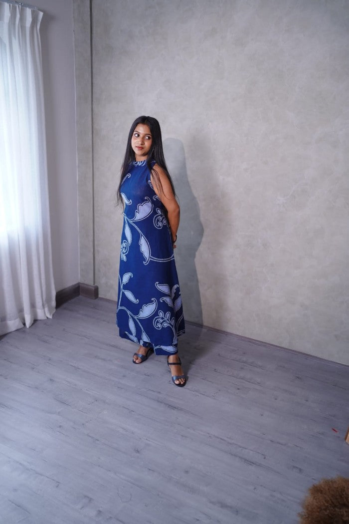 Cotton abstract print offshoulder coords