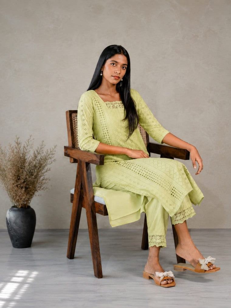 Hakiba cotton straight kurthi and bottom