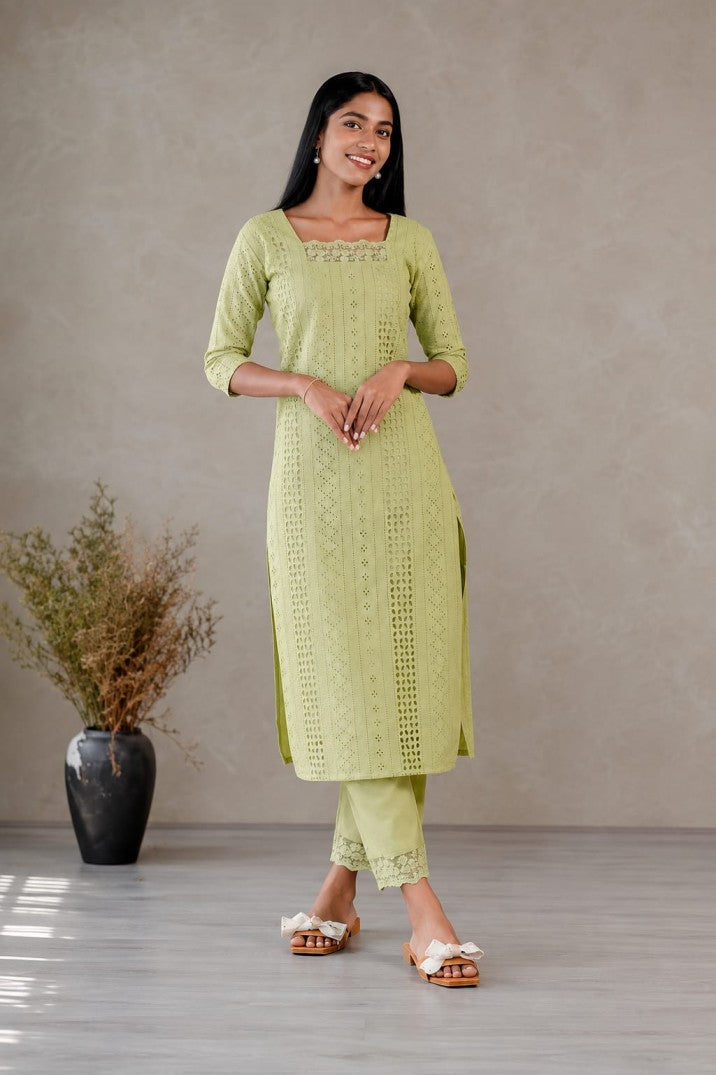 Hakiba cotton straight kurthi and bottom