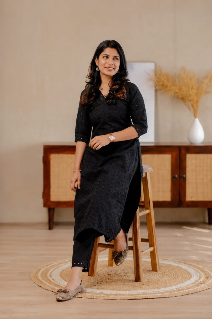 Hakiba cotton straight kurthi and bottom