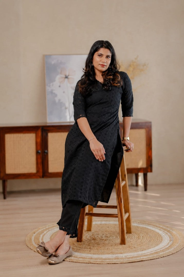 Hakiba cotton straight kurthi and bottom