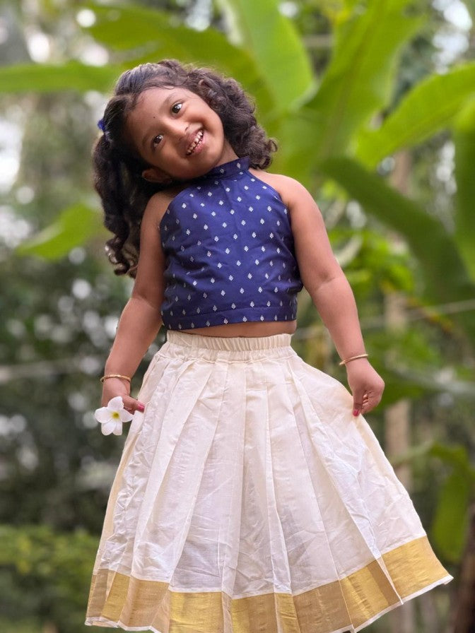Kerala kasavy skirt and  Polycotton blouse