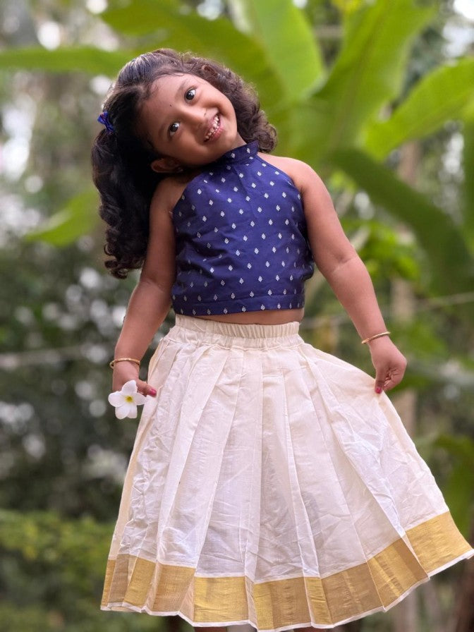 Kerala kasavy skirt and  Polycotton blouse
