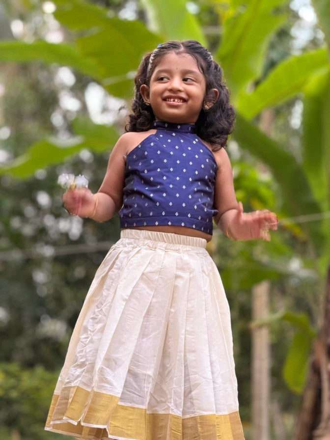Kerala kasavy skirt and  Polycotton blouse