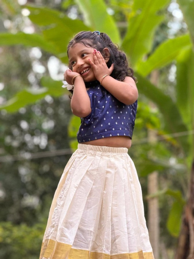 Kerala kasavy skirt and  Polycotton blouse