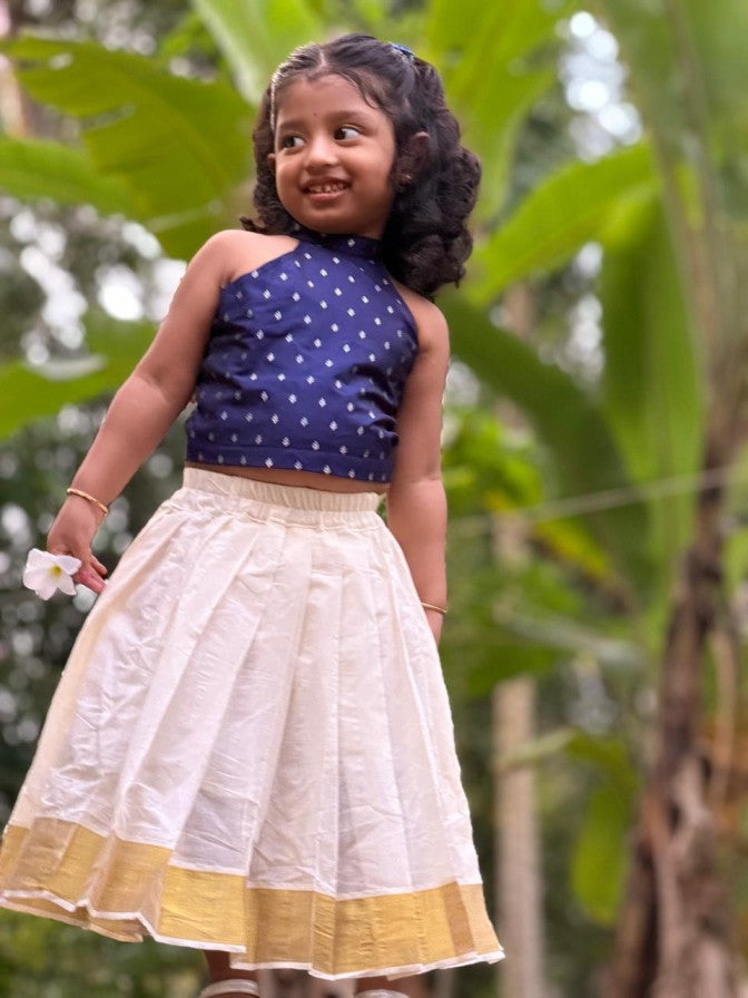 Kerala kasavy skirt and  Polycotton blouse