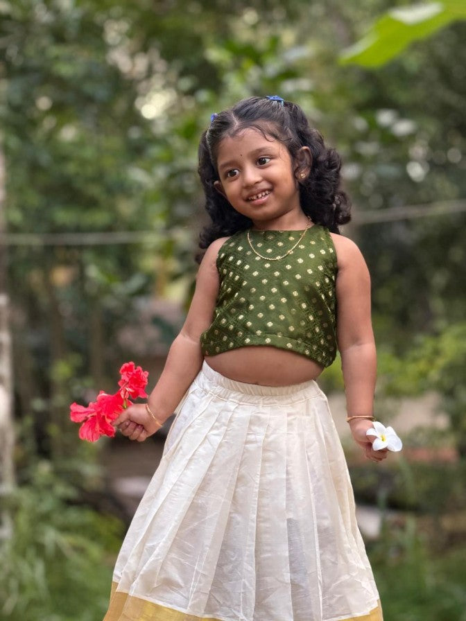 Kerala kasavy skirt and  Polycotton blouse