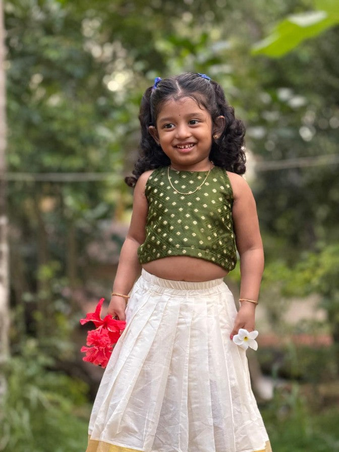 Kerala kasavy skirt and  Polycotton blouse