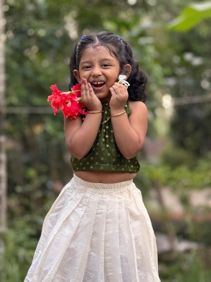 Kerala kasavy skirt and  Polycotton blouse