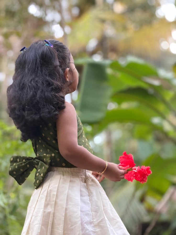 Kerala kasavy skirt and  Polycotton blouse