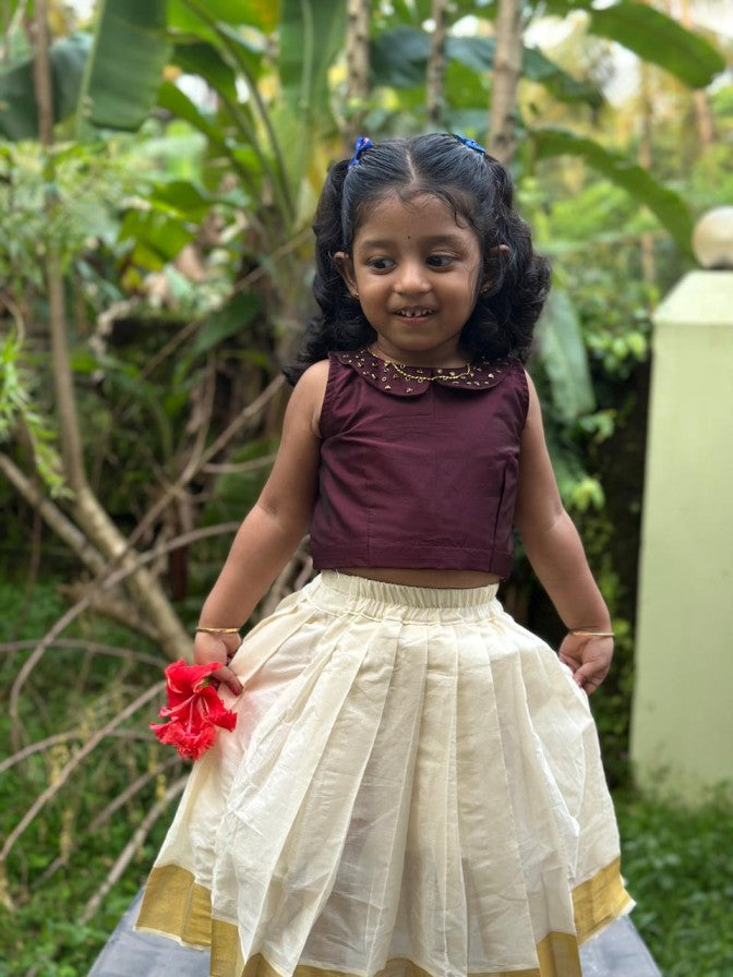 Kerala kasavy skirt and  Polycotton blouse