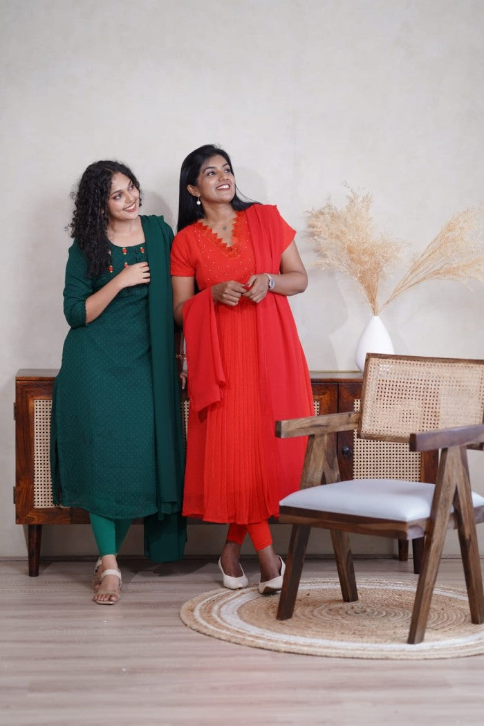 Georgette A-line kurthi