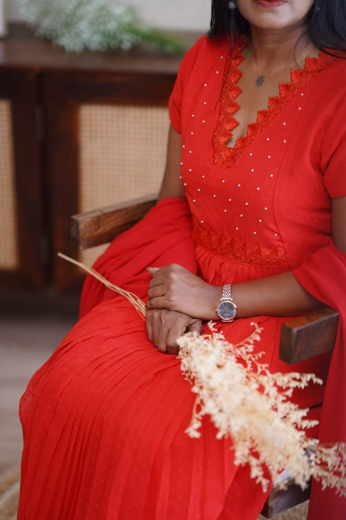 Georgette A-line kurthi