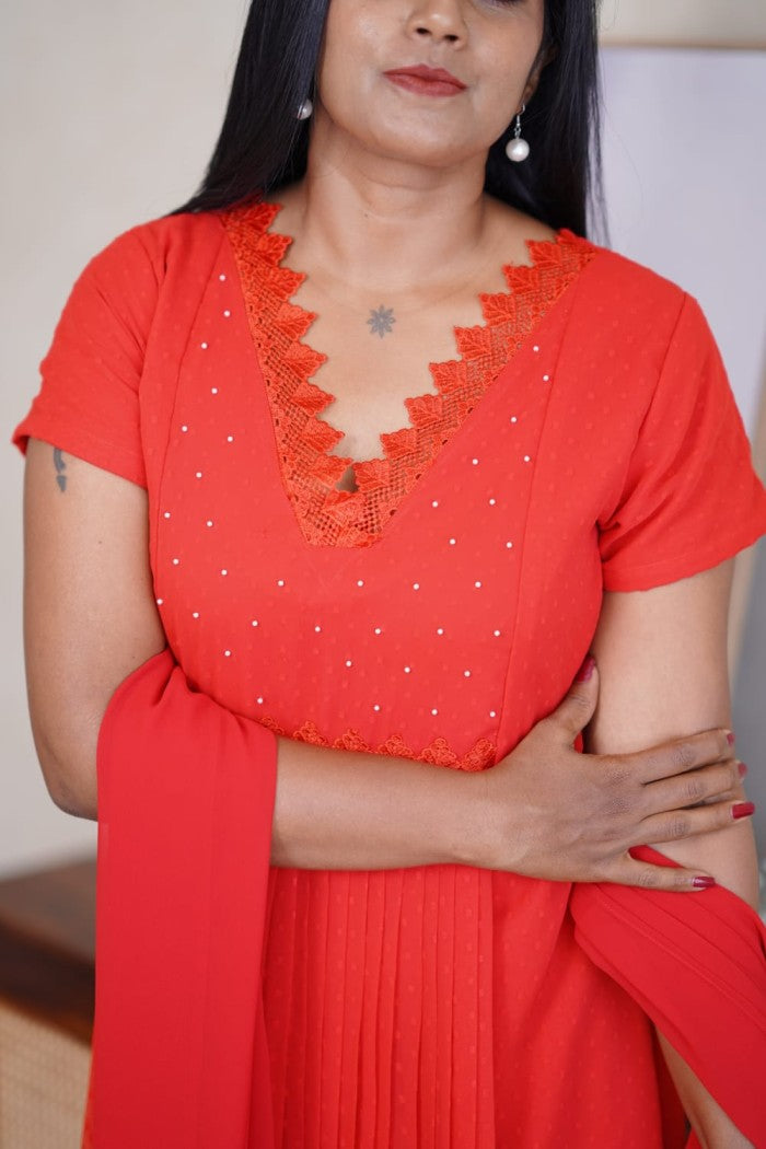 Georgette A-line kurthi