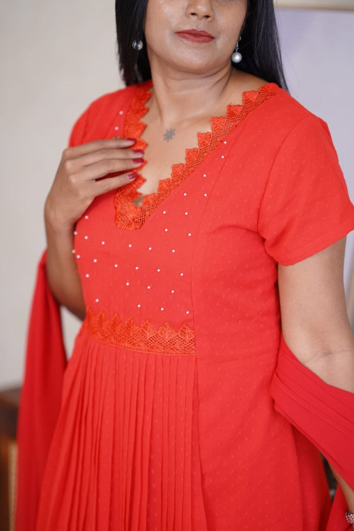 Georgette A-line kurthi