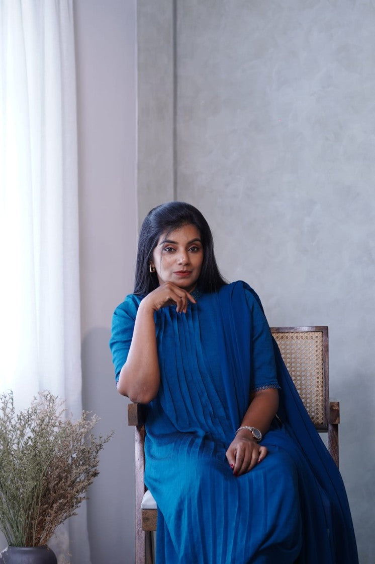 Crushed georgette A-line Kurthi and Duppatta