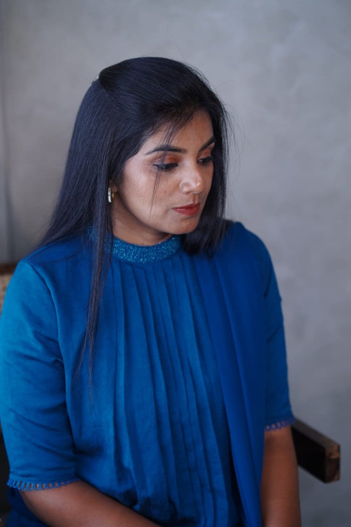 Crushed georgette A-line Kurthi and Duppatta