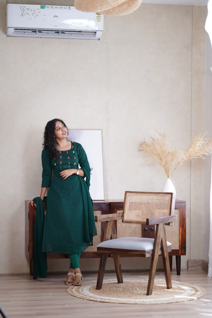Georgette hand-worked kurthi and Duppatta
