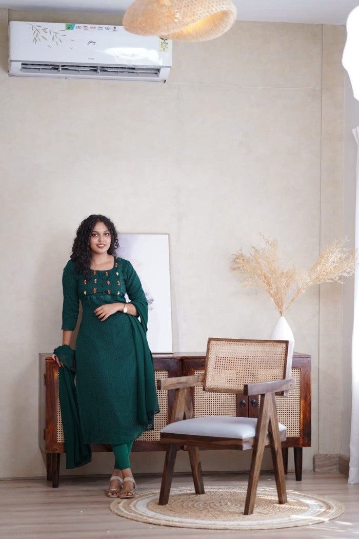 Georgette hand-worked kurthi and Duppatta
