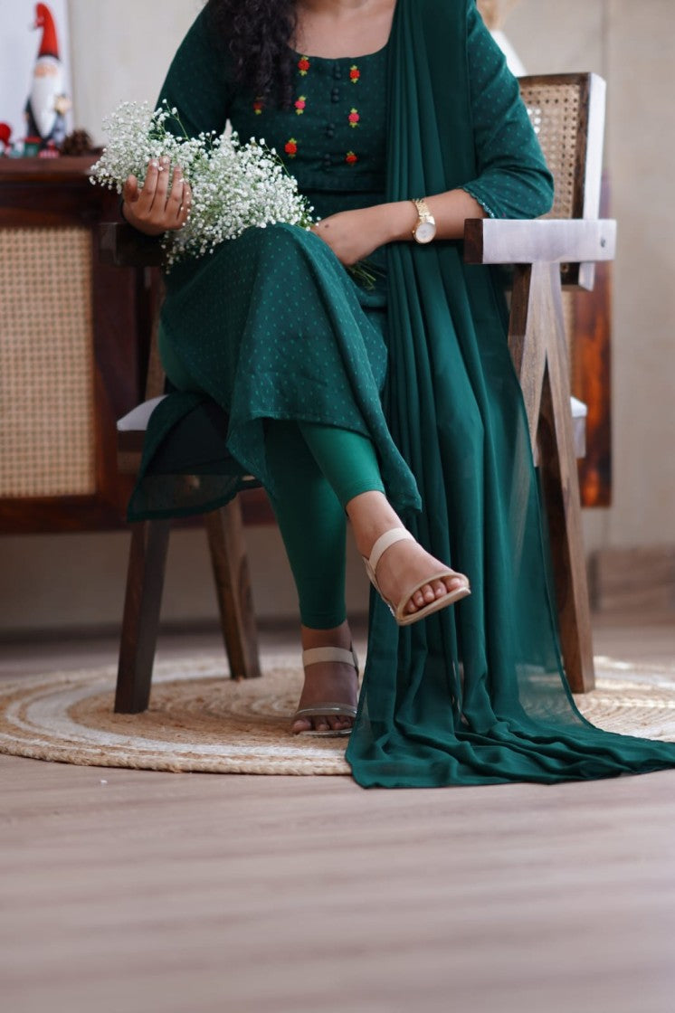 Georgette hand-worked kurthi and Duppatta